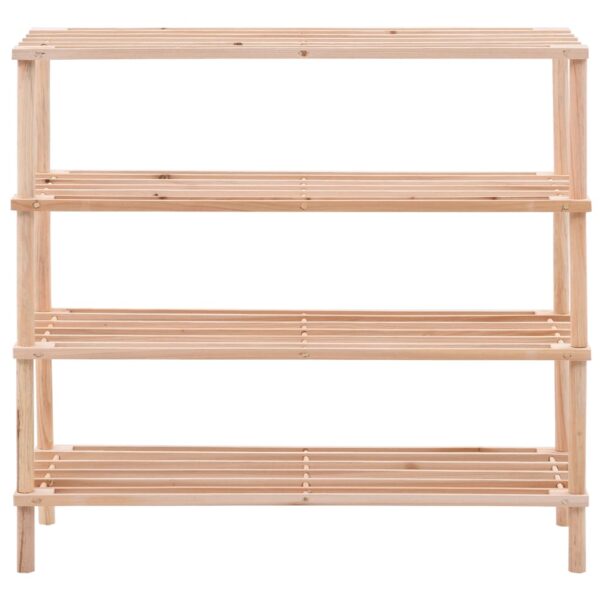 vidaXL 4-Tier Shoe Rack Solid Fir Wood - Image 2