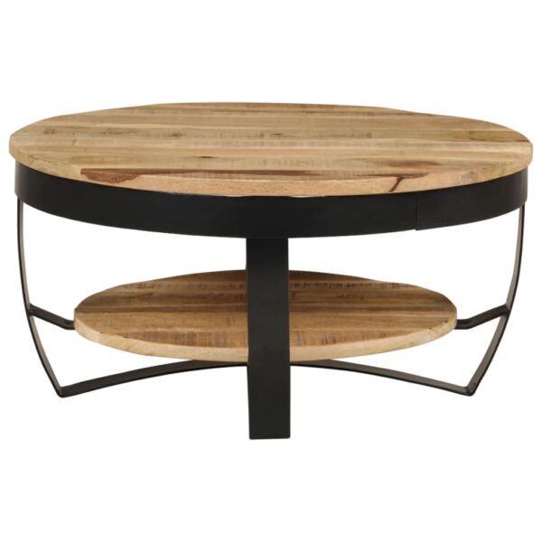 vidaXL Coffee Table 65 cm Solid Rough Mango Wood - Image 2