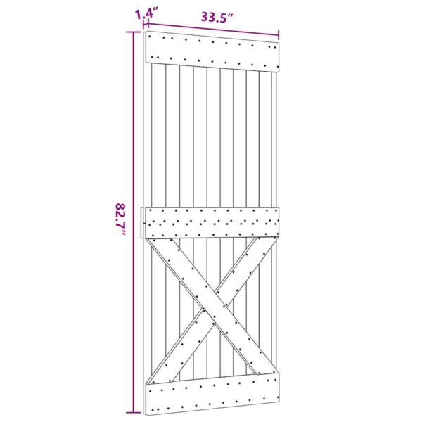 vidaXL Door NARVIK 85x210 cm Solid Wood Pine - Image 9