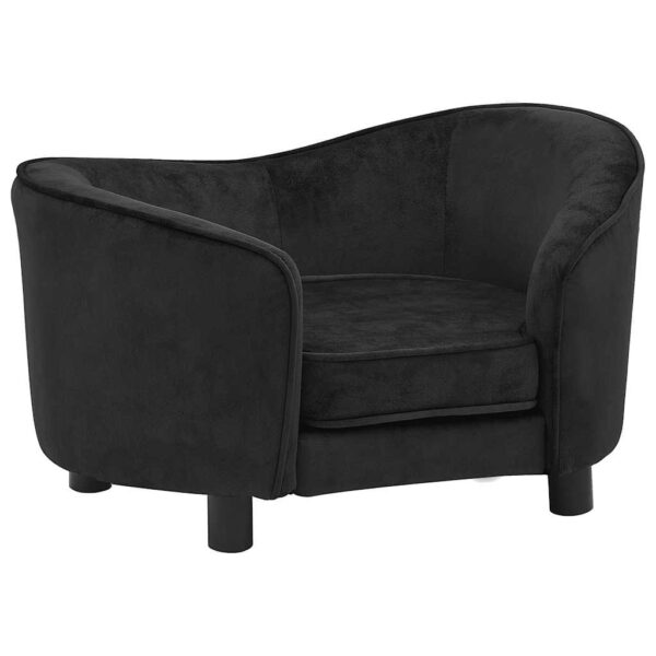 vidaXL Dog Sofa Black 69x49x40 cm Plush - Image 2