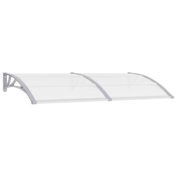vidaXL Door Canopy Grey and Transparent 200x75 cm PC - Image 2