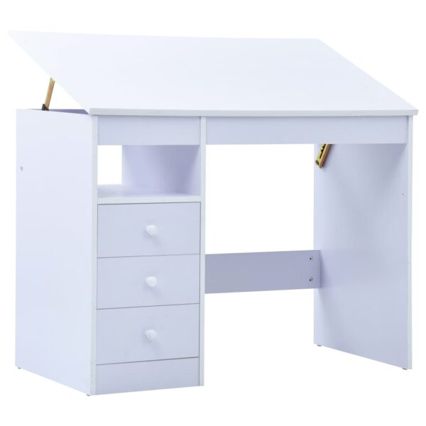 vidaXL Children Drawing Study Desk Tiltable White - Image 1