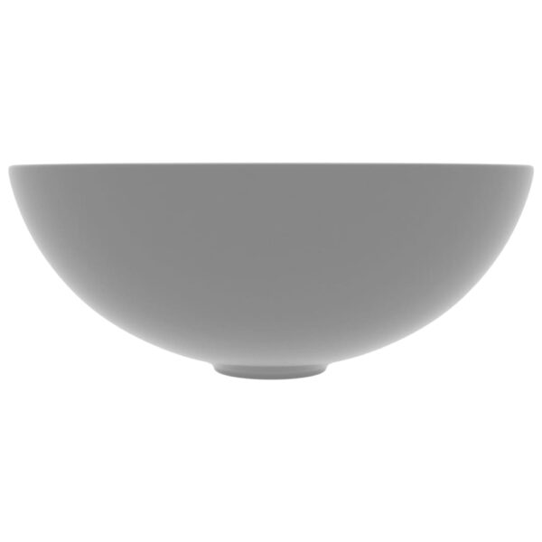 vidaXL Bathroom Sink Ceramic Light Grey Round - Image 3
