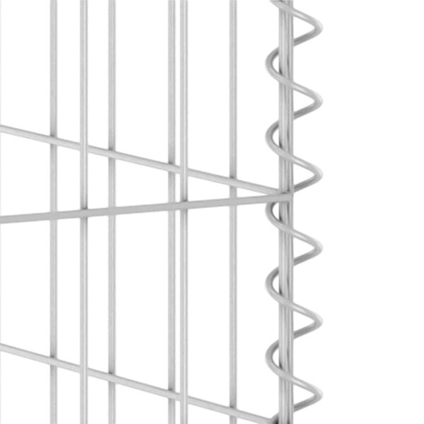 vidaXL Gabion Wall for Garbage Bins Galvanised Steel 180x100x110 cm - Image 6