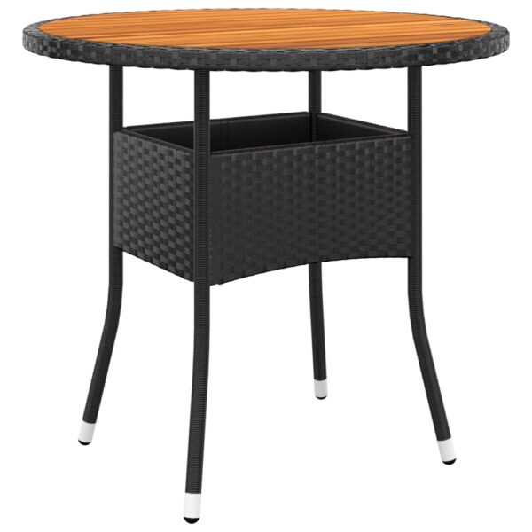 vidaXL 3 Piece Garden Bistro Set Poly Rattan Black - Image 6