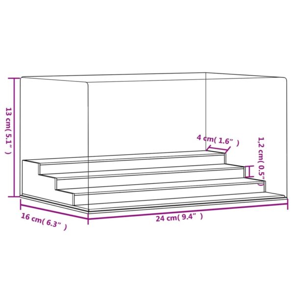 vidaXL Display Box Transparent 24x16x13 cm Acrylic - Image 6