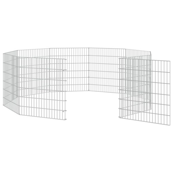 vidaXL Free Range Animal Enclosure 10-Panel 54x60 cm Galvanised Iron - Image 5