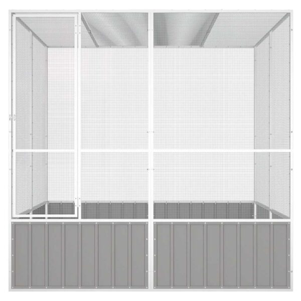 vidaXL Bird Cage Grey 213.5x217.5x211.5 cm Galvanised Steel - Image 3