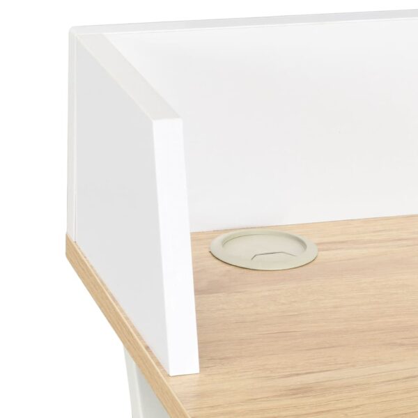 vidaXL Desk White and Natural 80x50x84 cm - Image 7