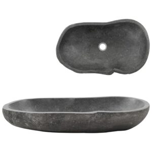 vidaXL Wash Basin River Stone Oval 60-70 cm