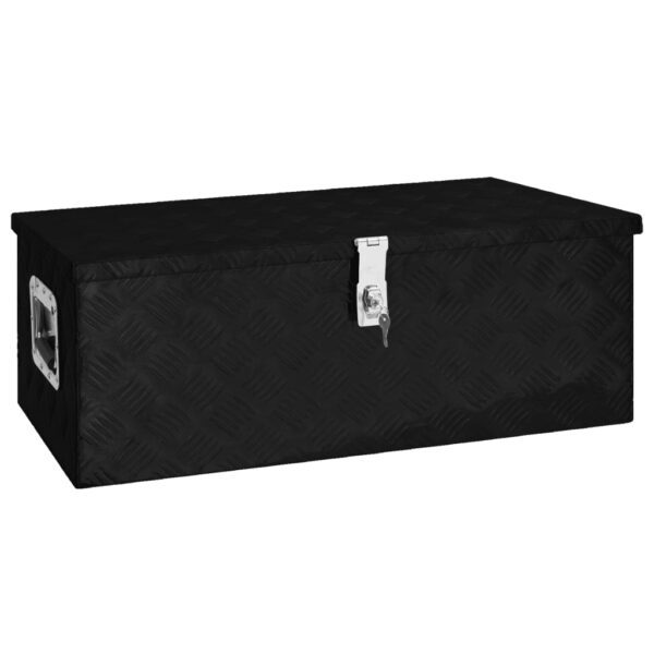 vidaXL Storage Box Black 80x39x30 cm Aluminium - Image 1