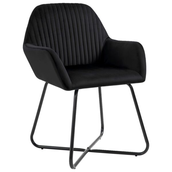vidaXL Dining Chairs 2 pcs Black Velvet - Image 2