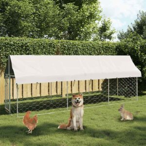 vidaXL Outdoor Dog Kennel with Roof 400x100x150 cm