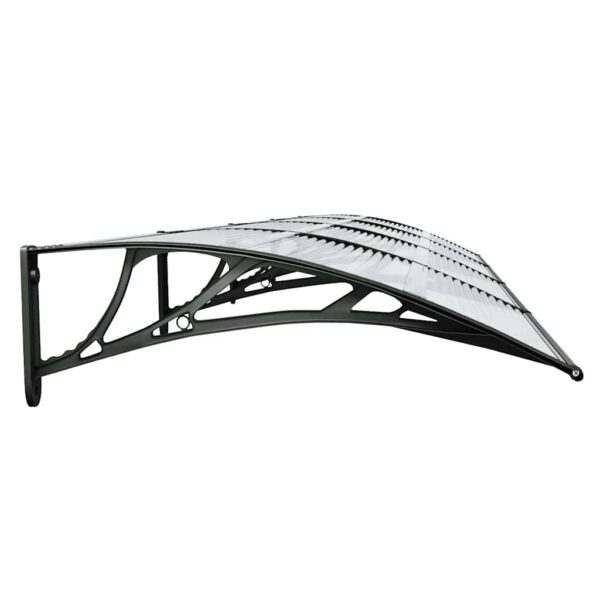 vidaXL Door Canopy Black and Transparent 400x75 cm Polycarbonate - Image 5