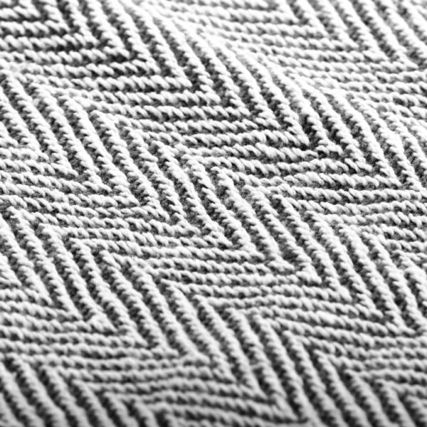 vidaXL Throw Cotton Herringbone 220x250 cm Navy Blue - Image 6