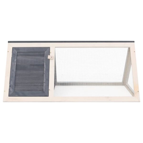 vidaXL Animal Rabbit Cage Grey Wood - Image 3