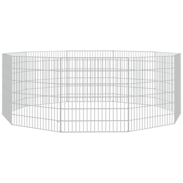 vidaXL Free Range Animal Enclosure 10-Panel 54x60 cm Galvanised Iron - Image 2