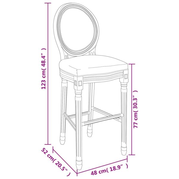 vidaXL Bar Chairs 2 pcs White Linen - Image 10