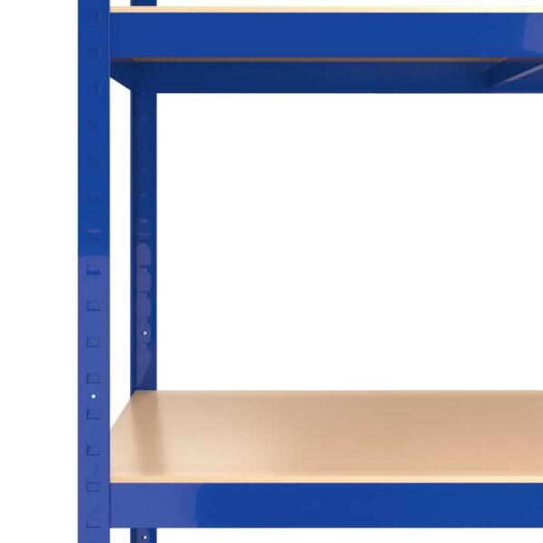 vidaXL 5-Layer Shelves 3 pcs Blue Steel and Engineered Wood - Image 8
