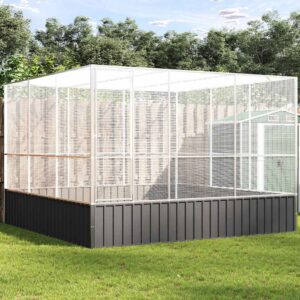 vidaXL Aviary Silver 311x307x212 cm Steel