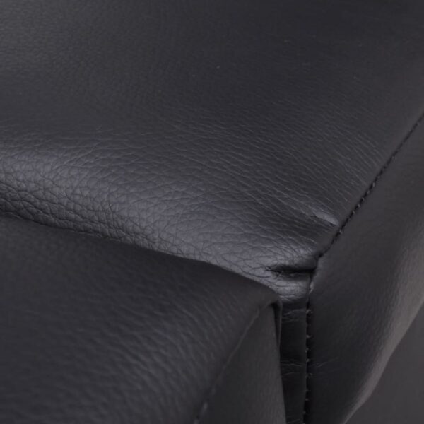 vidaXL Chaise Longue Black Faux Leather - Image 3