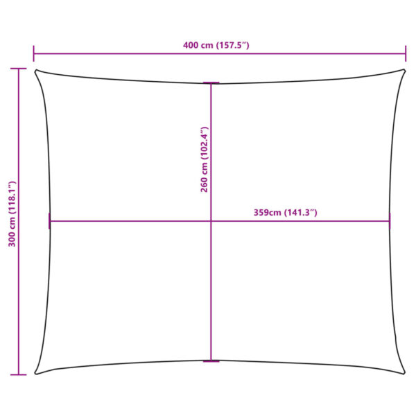 vidaXL Sunshade Sail Oxford Fabric Rectangular 3x4 m White - Image 10