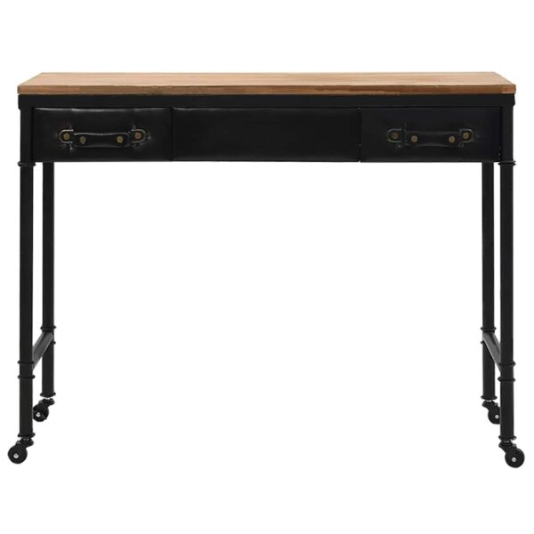 vidaXL Console Table MDF and Fir Wood 100x33.5x80 cm - Image 2