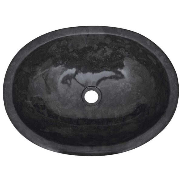 vidaXL Sink Black 53x40x15 cm Marble - Image 5