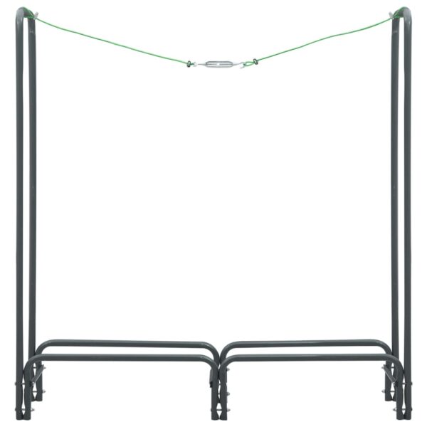vidaXL Firewood Rack Anthracite 120x35x120 cm Steel - Image 3