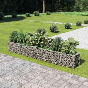 vidaXL Gabion Raised Bed Galvanised Steel 360x50x50 cm