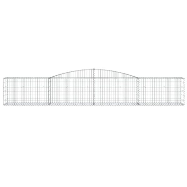 vidaXL Arched Gabion Basket 400x50x60/80 cm Galvanised Iron - Image 3