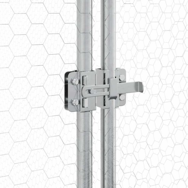 vidaXL Chicken Cage Silver 400x105x182 cm Galvanised Steel - Image 8