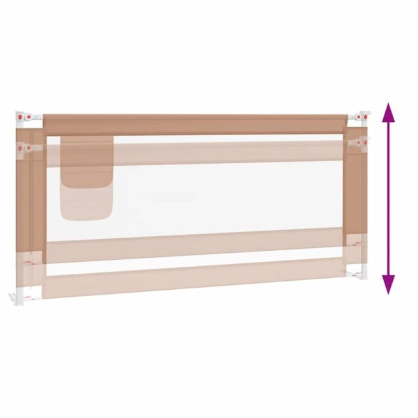 vidaXL Toddler Safety Bed Rail Taupe 200x25 cm Fabric - Image 6