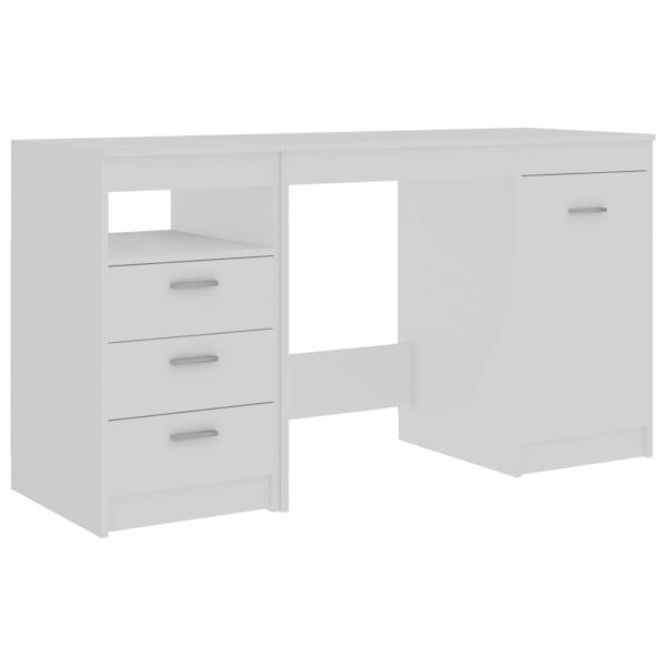 vidaXL Desk White 140x50x76 cm Engineered Wood - Image 2
