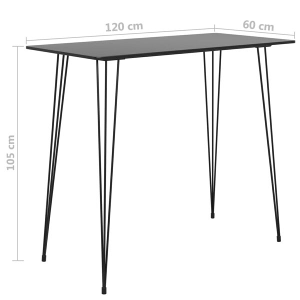 vidaXL Bar Table Black 120x60x105 cm - Image 5