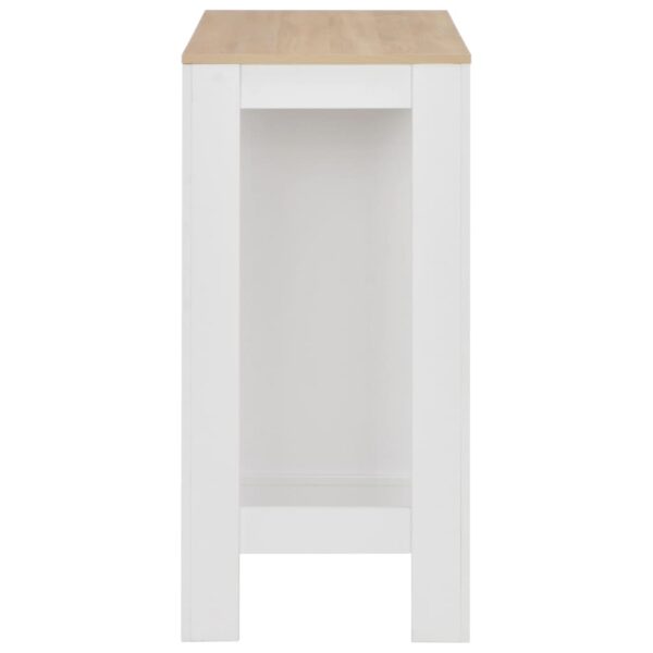 vidaXL Bar Table with Shelf White 110x50x103 cm - Image 4