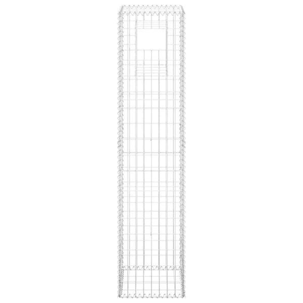 vidaXL Gabion Basket Posts 2 pcs 40x40x180 cm Iron - Image 4