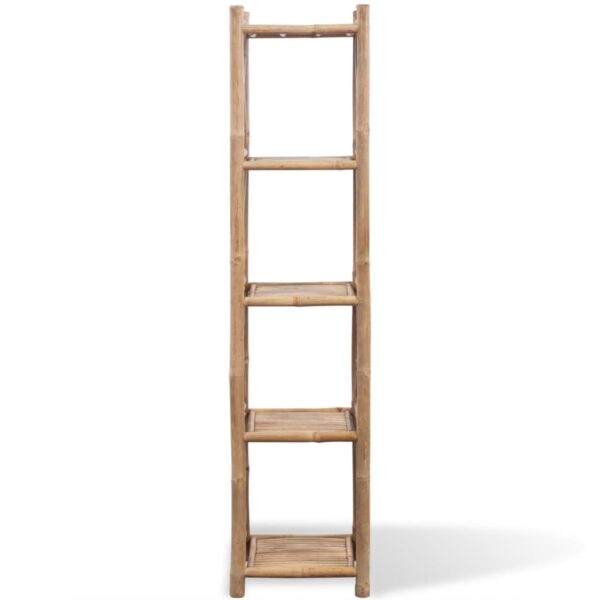 vidaXL 5-Tier Square Bamboo Shelf - Image 2
