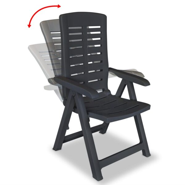 vidaXL 3 Piece Bistro Set Plastic Anthracite - Image 5