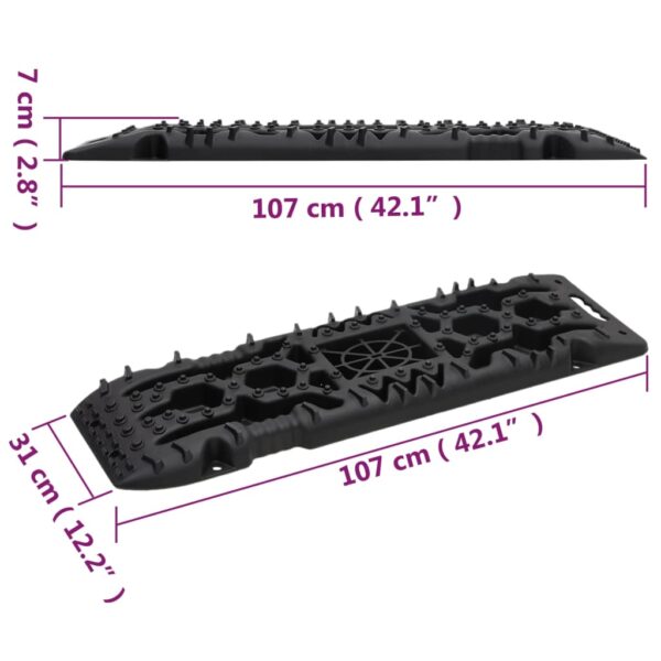 vidaXL Traction Boards 2 pcs Black 107x31x7 cm Nylon - Image 9