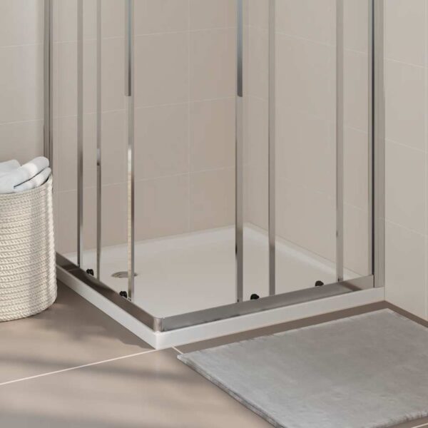 vidaXL Square ABS Shower Base Tray White 80x80 cm - Image 1