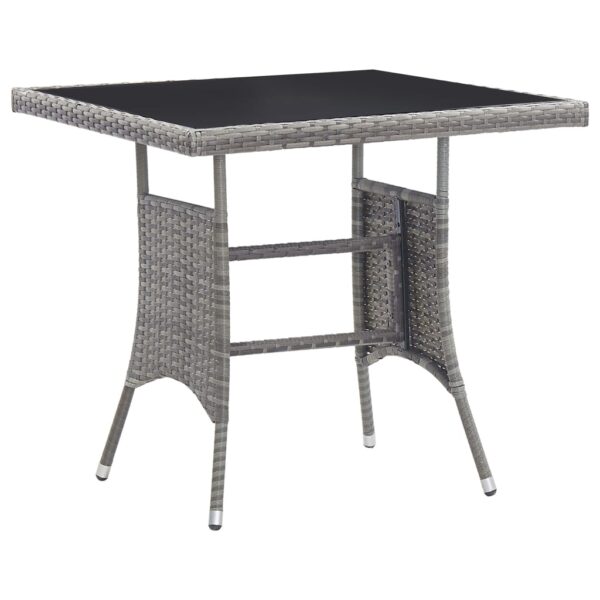 vidaXL 3 Piece Garden Dining Set Poly Rattan Anthracite - Image 6