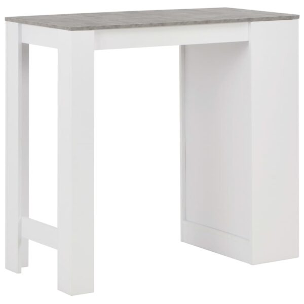 vidaXL Bar Table with Shelf White 110x50x103 cm - Image 3