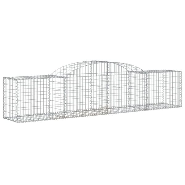 vidaXL Arched Gabion Basket 300x50x60/80 cm Galvanised Iron - Image 2