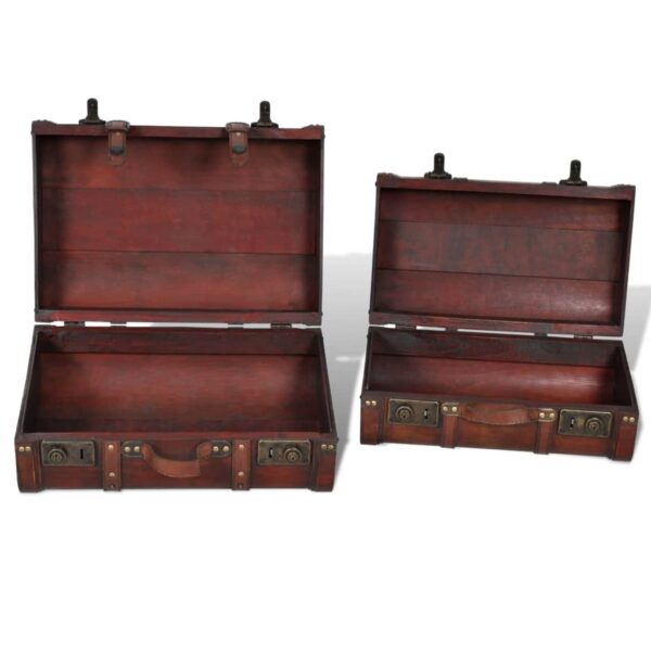 vidaXL Wooden Treasure Chests 2 pcs Vintage Brown - Image 5