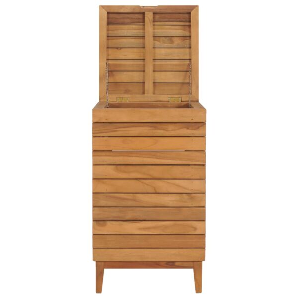 vidaXL Laundry Basket 40x40x70 cm Solid Teak Wood - Image 4