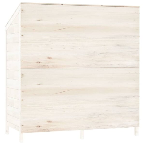 vidaXL Garden Shed White 102x52x112 cm Solid Wood Fir - Image 6