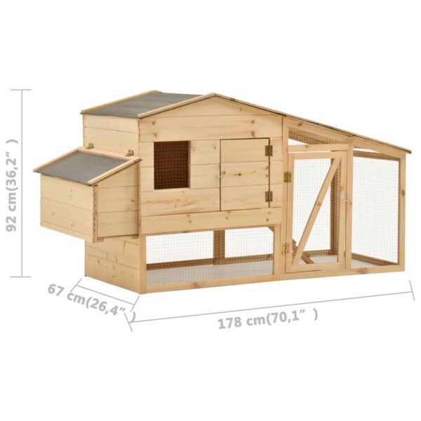 vidaXL Chicken Cage Solid Pine Wood 178x67x92 cm - Image 7