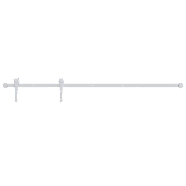 vidaXL Sliding Door Hardware Kit 200 cm Steel White - Image 2
