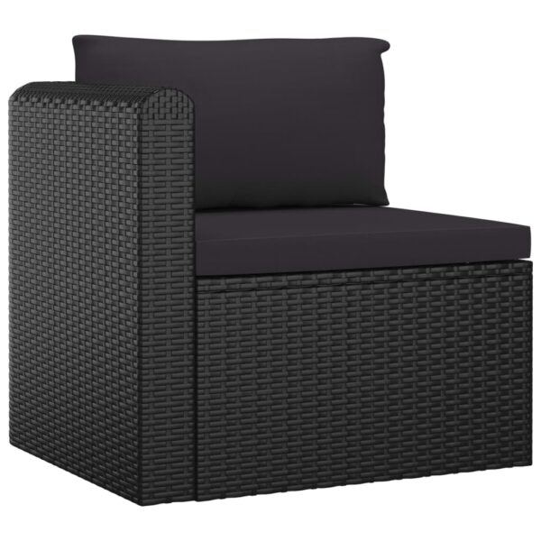 vidaXL 10 Piece Garden Lounge Set with Cushions Poly Rattan Black - Image 7